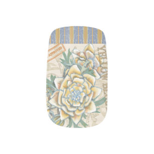 G Creation Office yellow flowers Minx Nail Art