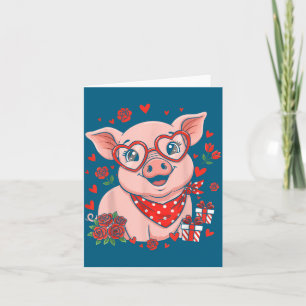 G Cute Farm Animal Sungles Heart Love Valentine  Card