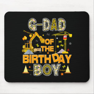 G dad of the birthday boy construction worker mouse pad