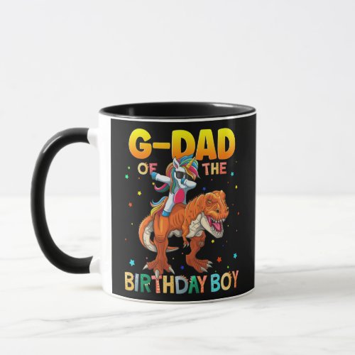 G dad Of The Birthday Boy Dabbing Unicorn Riding Mug