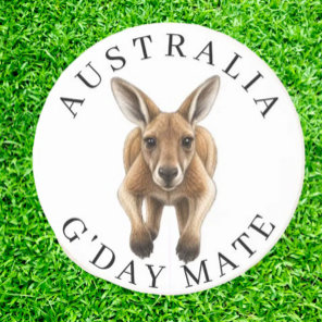 G Day Kangaroo Aussie-Themed Wildlife Party Coaster