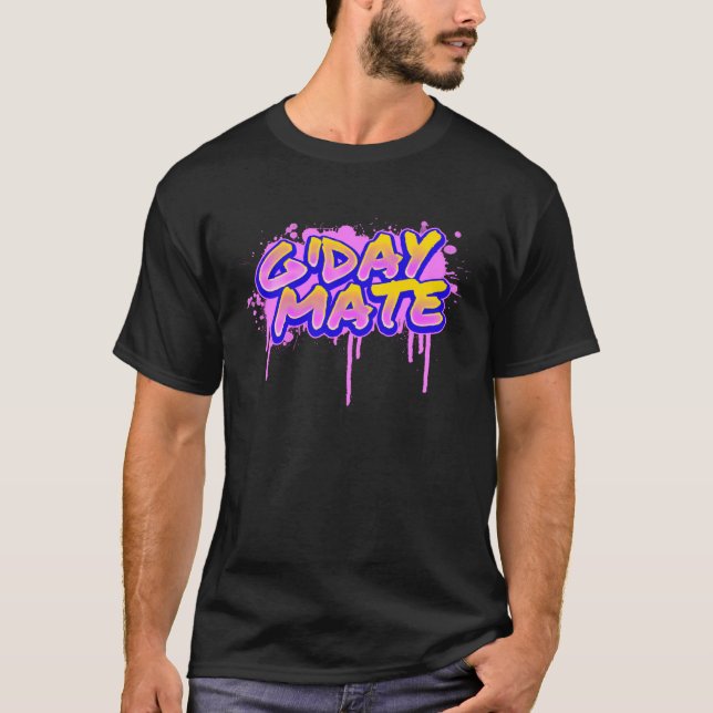 G day Mate Australia Vaporwave Aesthetic Glitch T-Shirt (Front)