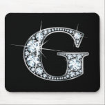 "G" Diamond Bling Mousepad<br><div class="desc">Beautiful diamonds set into a silver letter "G."</div>