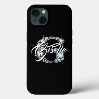 G Faux Diamond Bling Monogram iPhone 13 Case