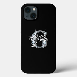 G Faux Diamond Bling Monogram iPhone 13 Case