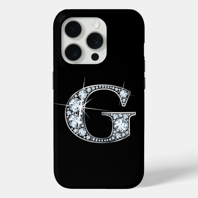 G Faux Diamond Monogram Case-Mate iPhone Case (Back)