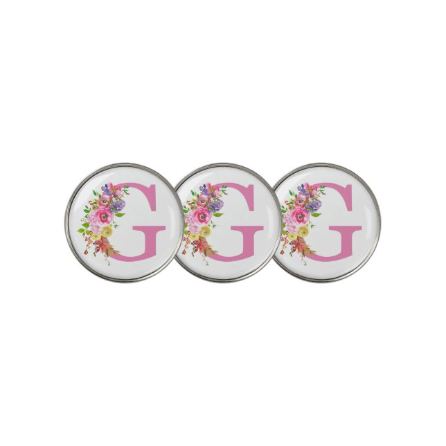 G Floral Golf Ball Marker (3 Up)