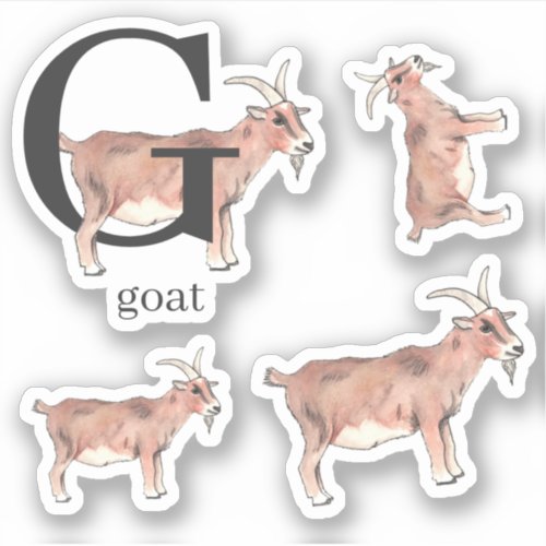 G for Goat Stickers