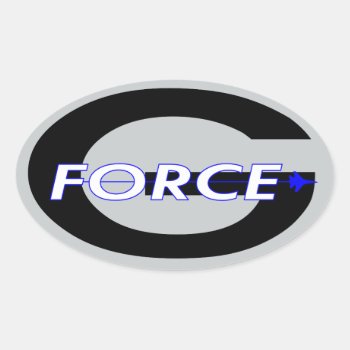 G Force Black Oval Sticker by images2go at Zazzle