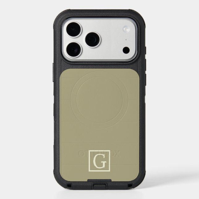 G | Grounded Grace — Sage & Ivory Monogram Otterbox iPhone Case (Back)