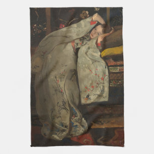 G.H. Breitner, Girl in a White Kimono - Fine Art Kitchen Towel