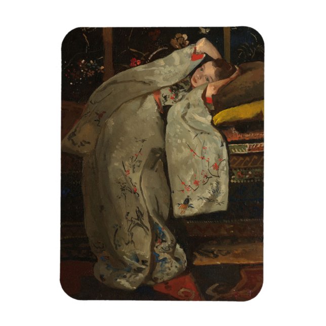 G.H. Breitner, Girl in a White Kimono - Fine Art Magnet (Vertical)