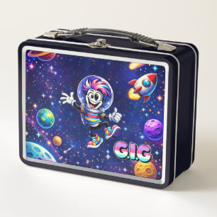 G.I.G Kids Cartoon Brand Logo Metal Lunch Box