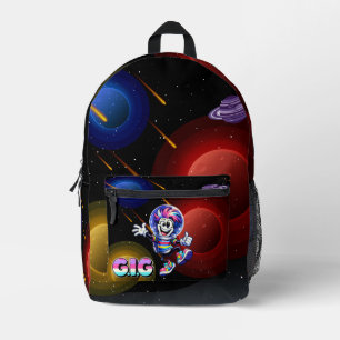 G.I.G Kids Cartoon Logo – Colorful Striped Letters Printed Backpack