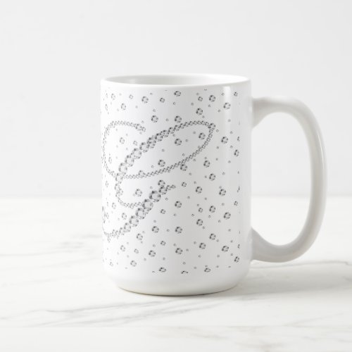 G Initial Monogram White Diamonds Print Coffee Mug