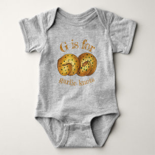G is for Garlic Knots Bread Roll Italian Food Baby Bodysuit