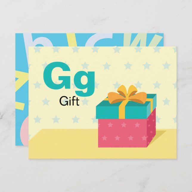 G is for Gift - Alphabet Flash Card (Front/Back)