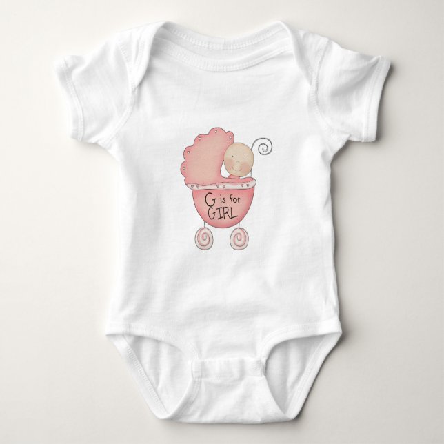 G Is For Girl Baby Carriage Baby Bodysuit (Front)