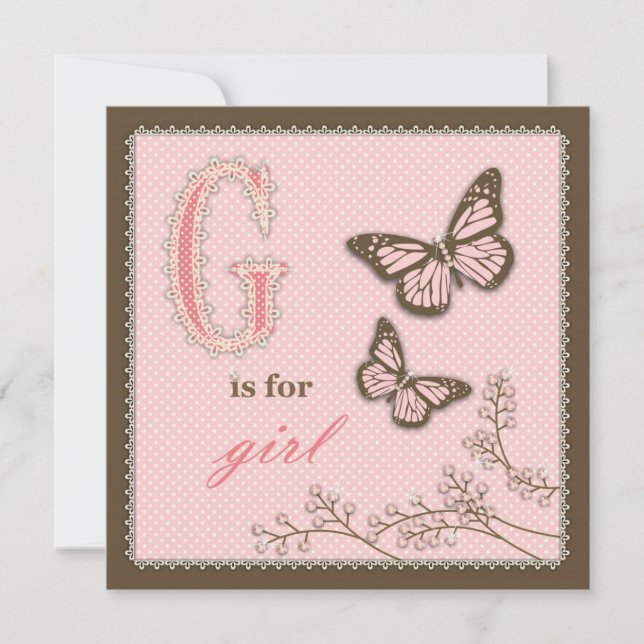 G is for Girl Invitation Square (Front)