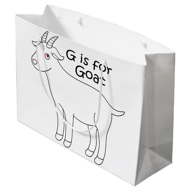 G is for Goat gift bag (Back Angled)