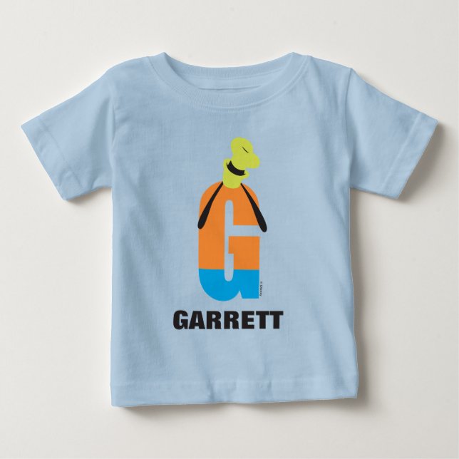 G is for Goofy | Add Your Name Baby T-Shirt (Front)