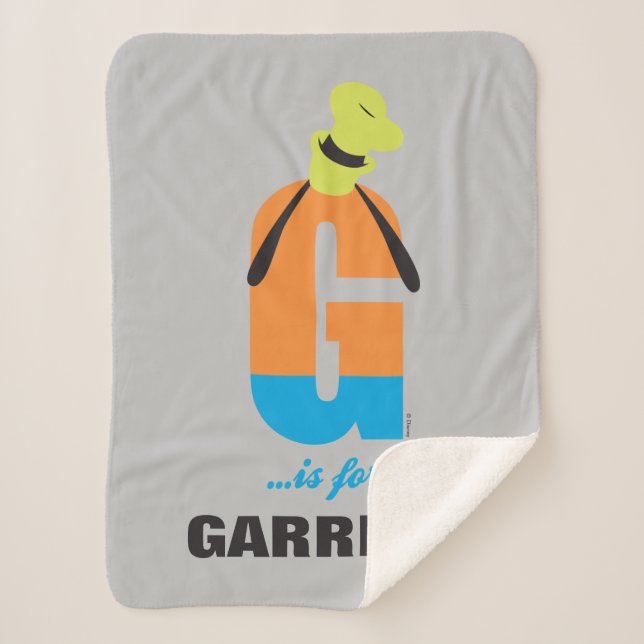 G is for Goofy | Add Your Name Sherpa Blanket (Front)