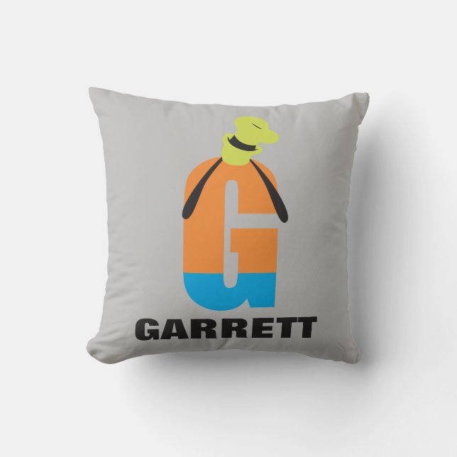 G is for Goofy | Add Your Name Throw Pillow (Front)