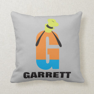 G is for Goofy   Add Your Name Throw Pillow
