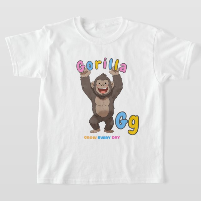“G is for Gorilla” Alphabet Tee – Grow Every Day (Laydown)