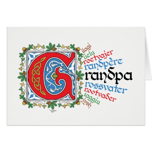 G is for Grandpa Card (Front Horizontal)