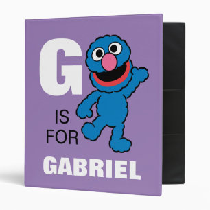 G is for Grover   Add Your Name 3 Ring Binder