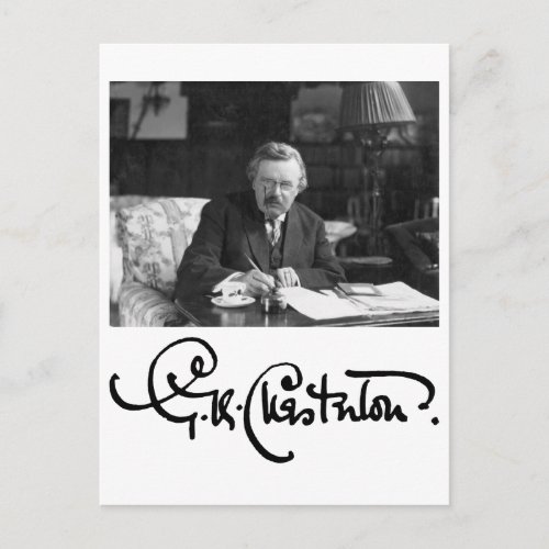 GK Chesterton at Work Postcard
