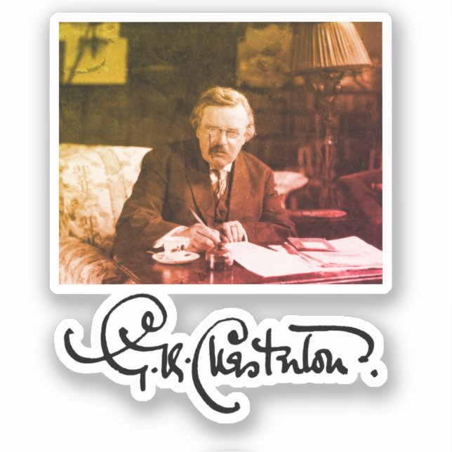 G. K. Chesterton at Work Sticker (Front)