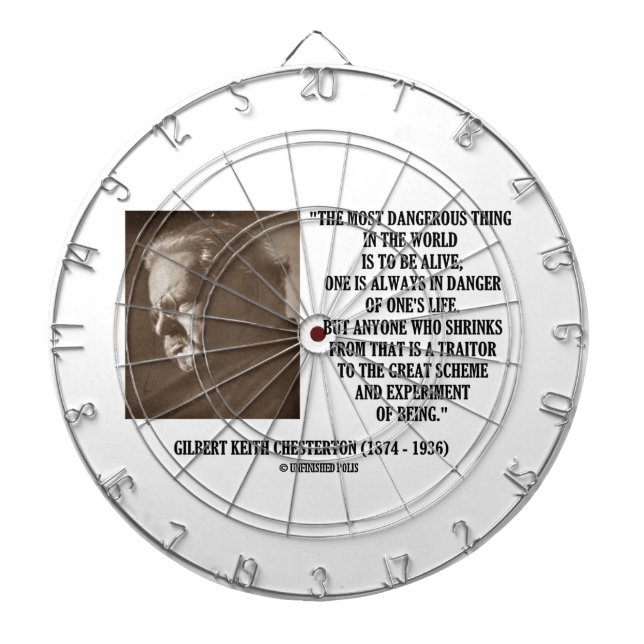 G.K. Chesterton Great Scheme Experiment Of Being Dartboard With Darts (Front)