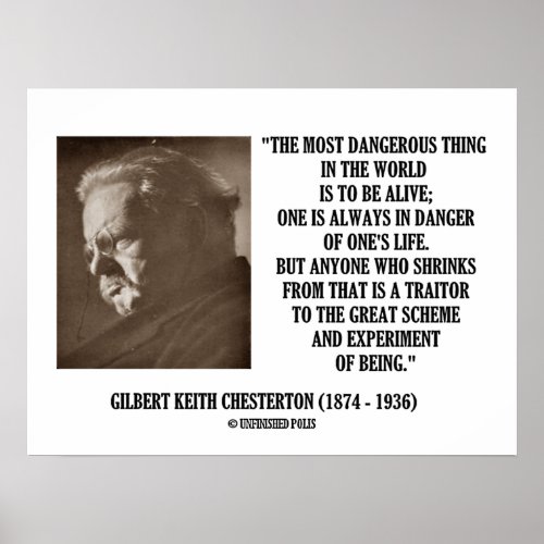 GK Chesterton Great Scheme Experiment Of Being Poster