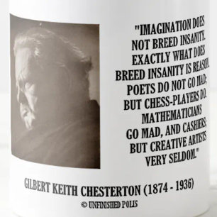 G.K. Chesterton Imagination Insanity Creative Coffee Mug