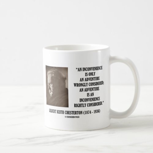 GK Chesterton Inconvenience Adventure Considered Coffee Mug