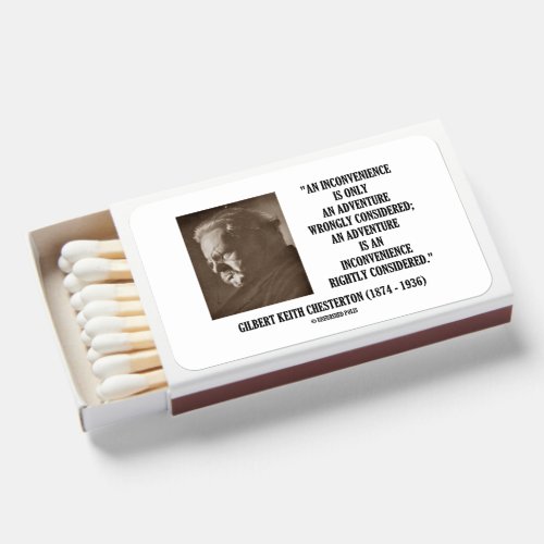 GK Chesterton Inconvenience Adventure Considered Matchboxes