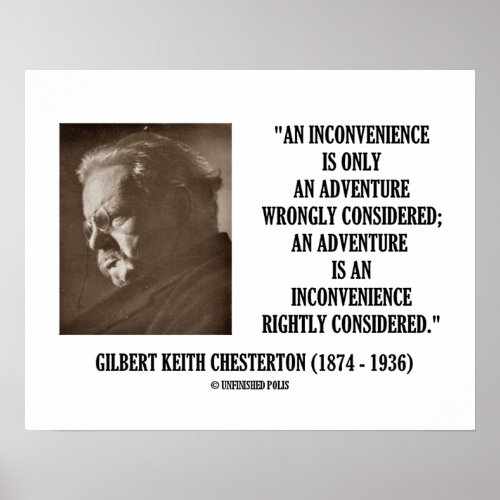GK Chesterton Inconvenience Adventure Considered Poster