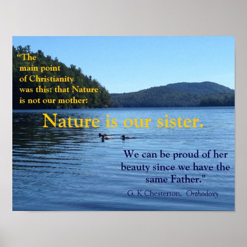 G K Chesterton quote about nature_ poster