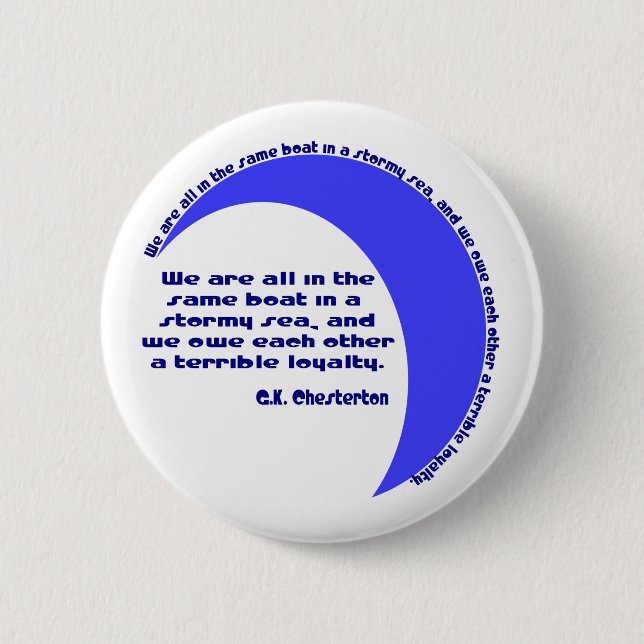 G. K. Chesterton Stormy Sea Button (Front)