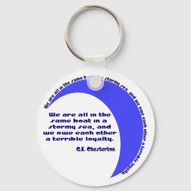 G. K. Chesterton Stormy Sea Keychain (Front)