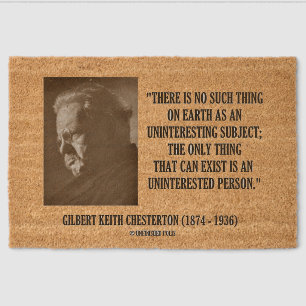G.K. Chesterton Uninteresting Subject Uninterested Fiber Doormat