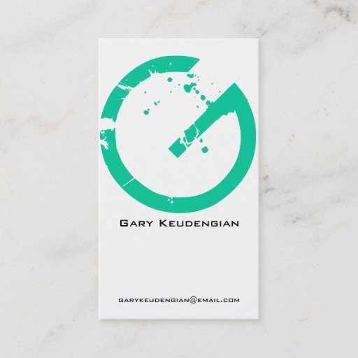 Customizable G Letter Alphabet Business Card Green