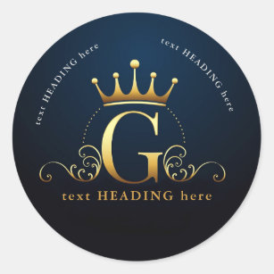 G - Letter Monogram Round Sticker