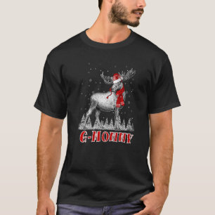 G Mommy Moose Wear Santa Hat Matching Christmas Co T-Shirt