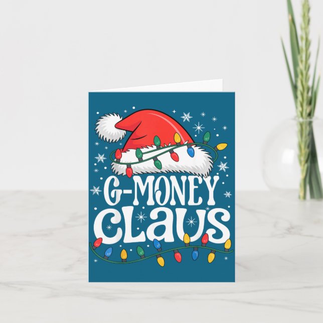 G-money Claus Funny Xmas Christmas Grandma Holiday Card (Front)
