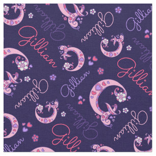G monogram and personalized name Gillian fabric