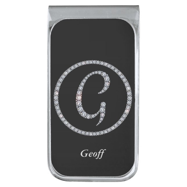 G monogram bling money clip (Front Vertical)