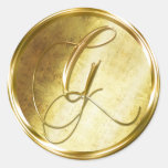 G Monogram Faux Gold Envelope Seal Stickers at Zazzle